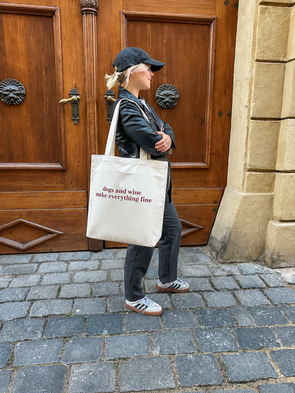 Shopper "Dogs and wine make everything fine" | verschiedene Farben
