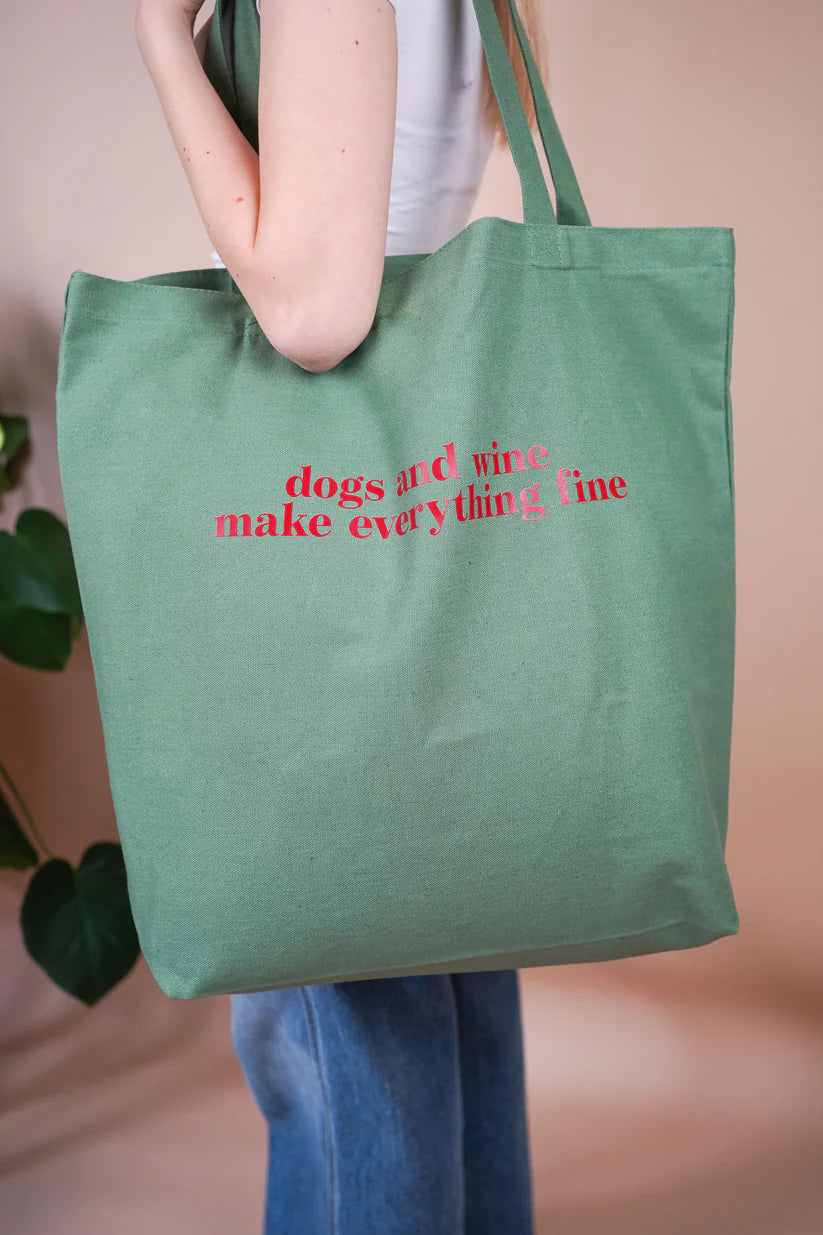Shopper "Dogs and wine make everything fine" | verschiedene Farben