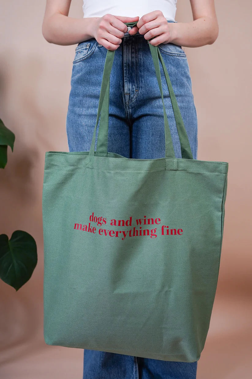 Shopper "Dogs and wine make everything fine" | verschiedene Farben