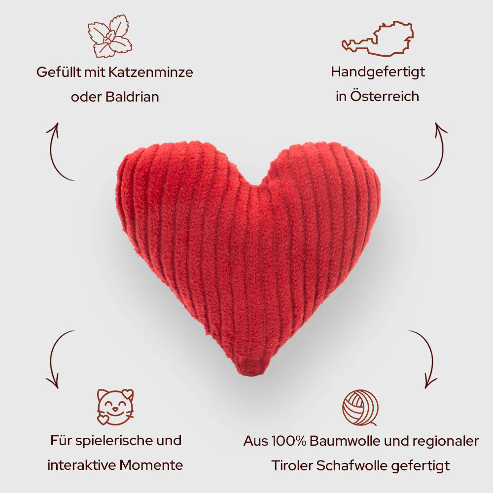 Katzenminze Kissen Herz Rot