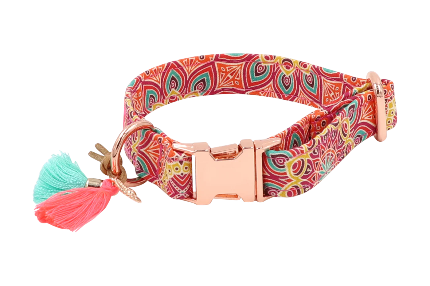 Handgemachtes Hundehalsband aus Baumwolle – Happy