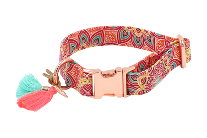 Handgemachtes Hundehalsband aus Baumwolle – Happy