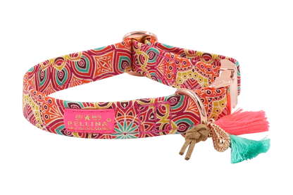 Handgemachtes Hundehalsband aus Baumwolle – Happy