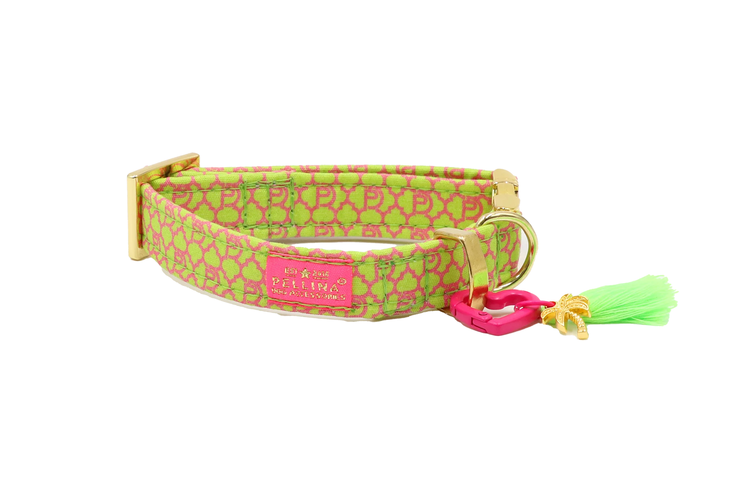 Handgemachtes Hundehalsband aus Baumwolle – SIGNATURE Summer Green