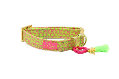 Handgemachtes Hundehalsband aus Baumwolle – SIGNATURE Summer Green