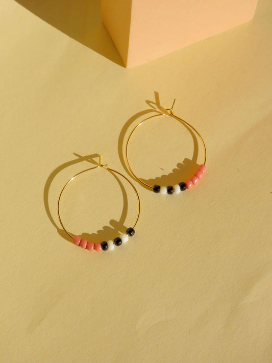 Hoops aus vergoldetem Edelstahl mit Toho Seed Perlen