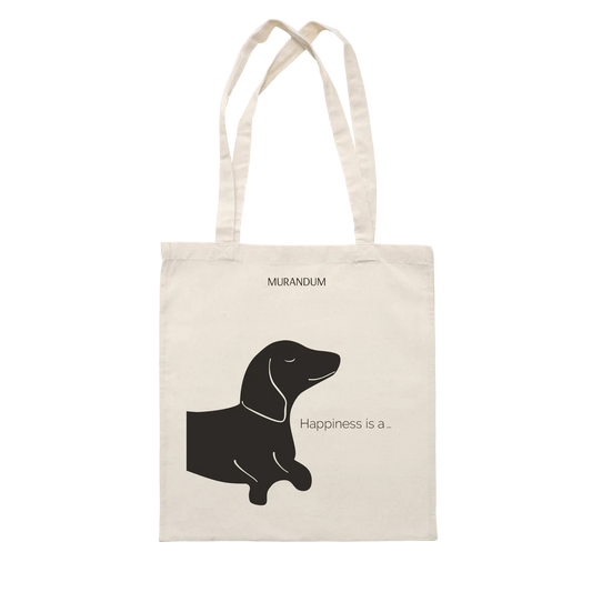 Baumwolltasche Happiness is a wagging tail