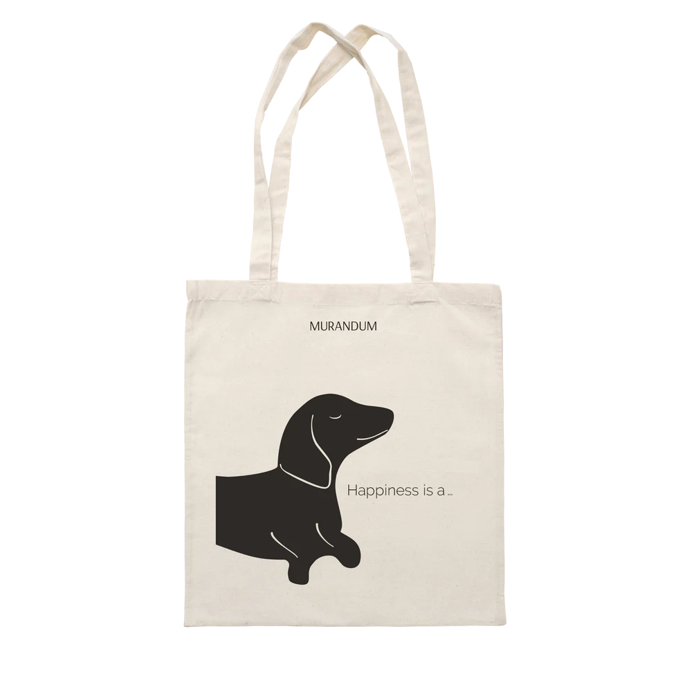 Baumwolltasche Happiness is a wagging tail