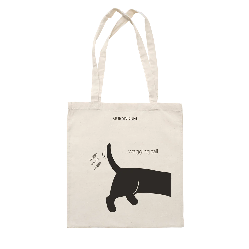 Baumwolltasche Happiness is a wagging tail