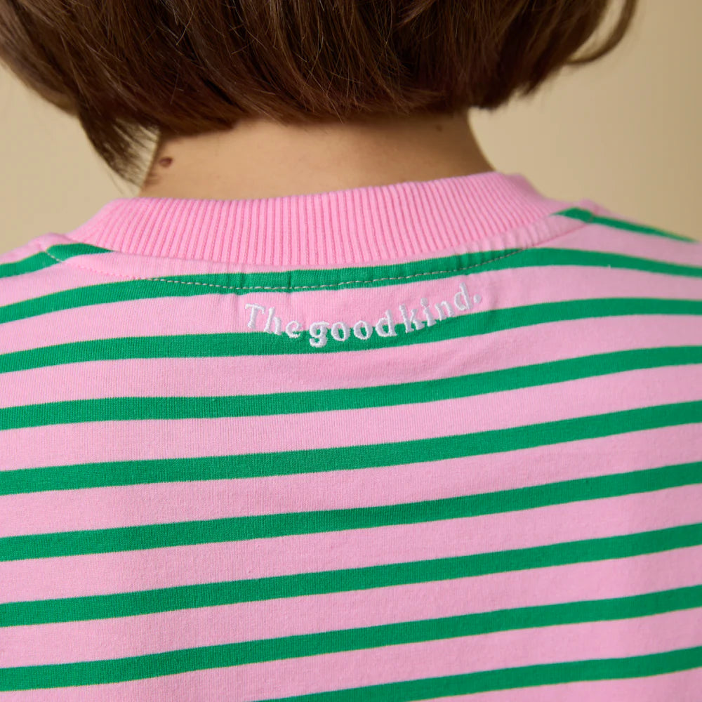 Langarmshirt Gestreift aus Bio-Baumwolle in Pink/Grün