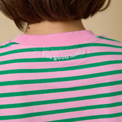 Langarmshirt Gestreift aus Bio-Baumwolle in Pink/Grün