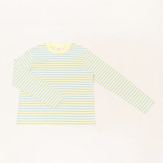 Langarmshirt Gestreift aus Bio-Baumwolle in Gelb/Hellblau