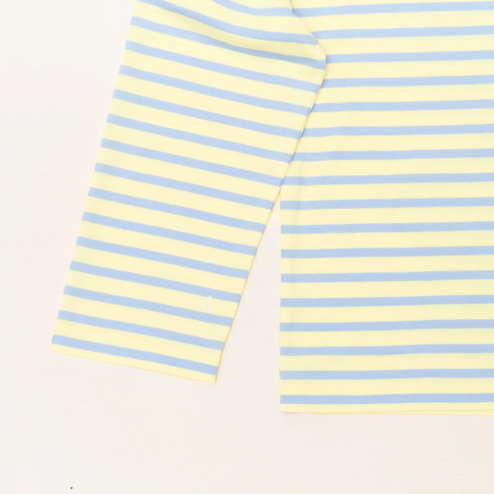 Langarmshirt Gestreift aus Bio-Baumwolle in Gelb/Hellblau