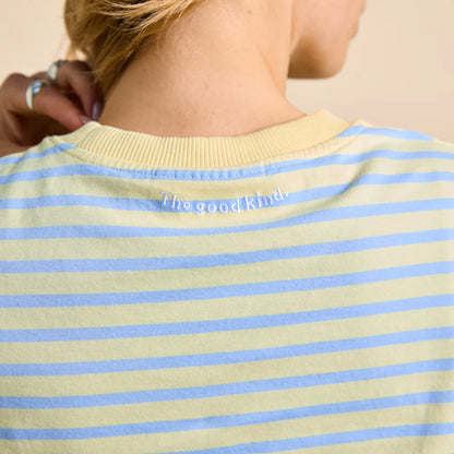 Langarmshirt Gestreift aus Bio-Baumwolle in Gelb/Hellblau