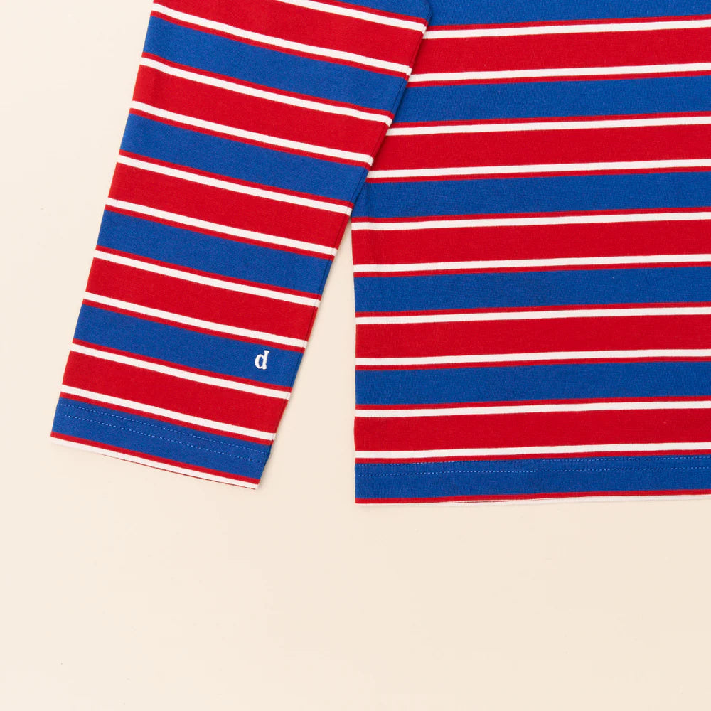 Langarmshirt Gestreift aus Bio-Baumwolle in Rot/Blau