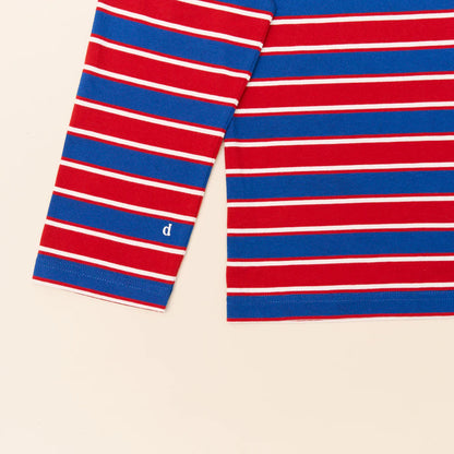 Langarmshirt Gestreift aus Bio-Baumwolle in Rot/Blau
