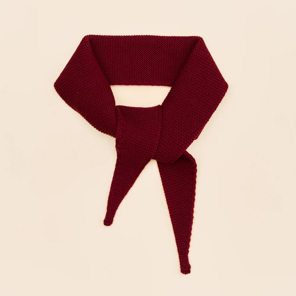 Mini-Schal aus Merinowolle Bordeaux