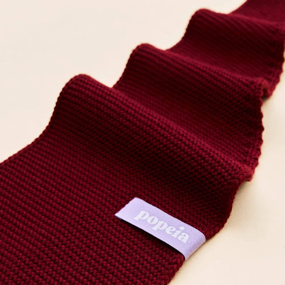 Mini-Schal aus Merinowolle Bordeaux
