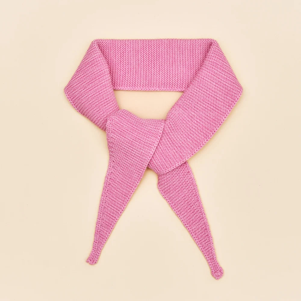 Mini-Schal aus Merinowolle Pink