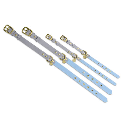Handgemachtes Hundehalsband Outdoor – FLEX Taupe/Blau