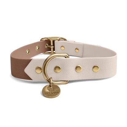 Handgemachtes Hundehalsband Outdoor – FLEX Mocca/Mousse