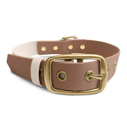 Handgemachtes Hundehalsband Outdoor – FLEX Mocca/Mousse