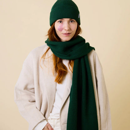 Schal aus Merinowolle Dunkelgrün