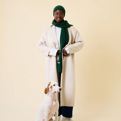 Schal aus Merinowolle Dunkelgrün