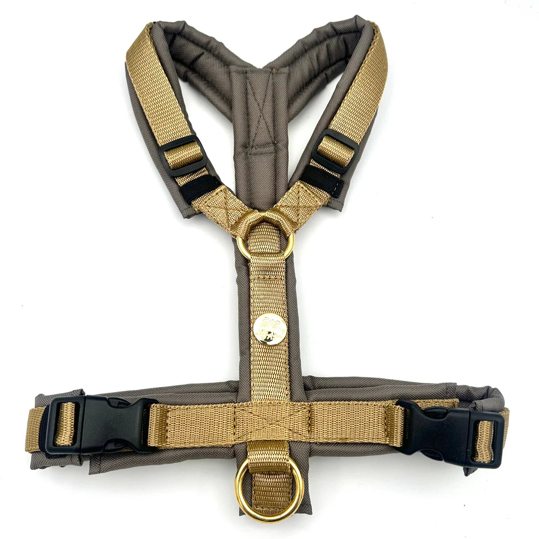 Handgemachtes Softgeschirr für Hunde in Greige/Bronze von Lieblingsfreund, erhältlich bei fiffi&muschi - Hundeladen/Concept Store Köln