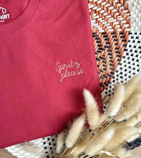 Besticktes T-Shirt Spritz Please | Weiß