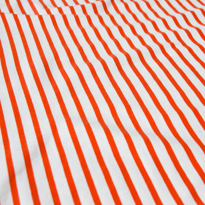 T-Shirt Gestreift aus Bio-Baumwolle in Popeia Rot/Off-White