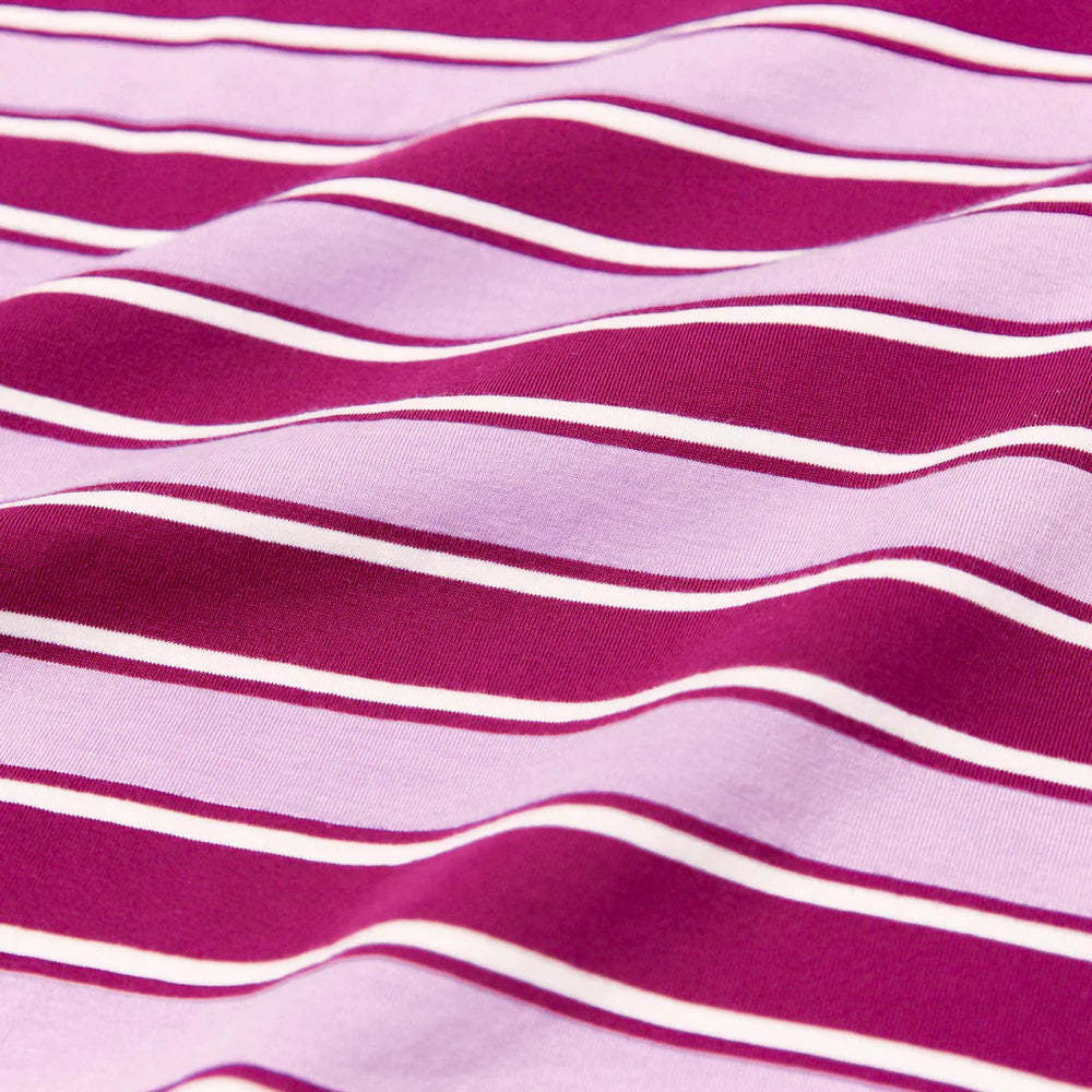 T-Shirt Gestreift aus Bio-Baumwolle in Aubergine/Pink