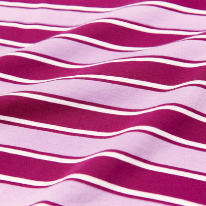 T-Shirt Gestreift aus Bio-Baumwolle in Aubergine/Pink