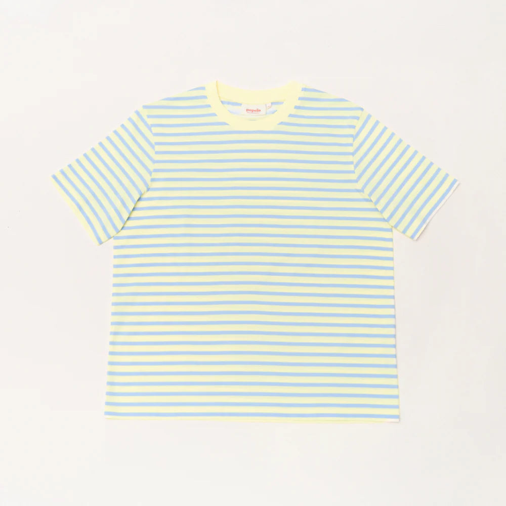 T-Shirt Gestreift aus Bio-Baumwolle in Gelb/Hellblau