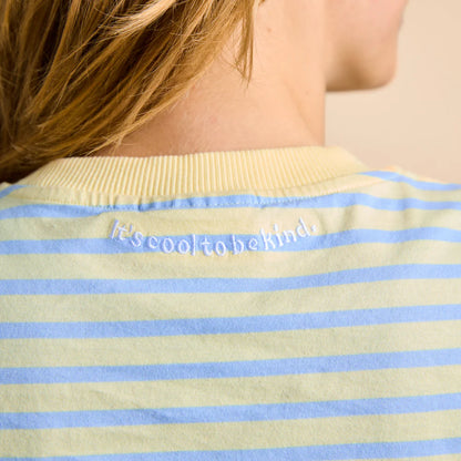 T-Shirt Gestreift aus Bio-Baumwolle in Gelb/Hellblau