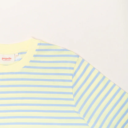 T-Shirt Gestreift aus Bio-Baumwolle in Gelb/Hellblau