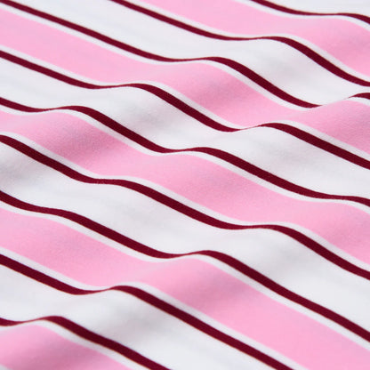 T-Shirt Gestreift aus Bio-Baumwolle in Weiß/Pink