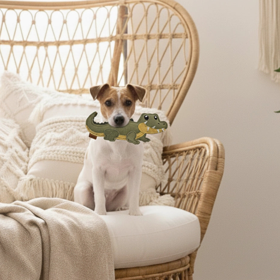 Hundespielzeug "Krokodil" aus Leder