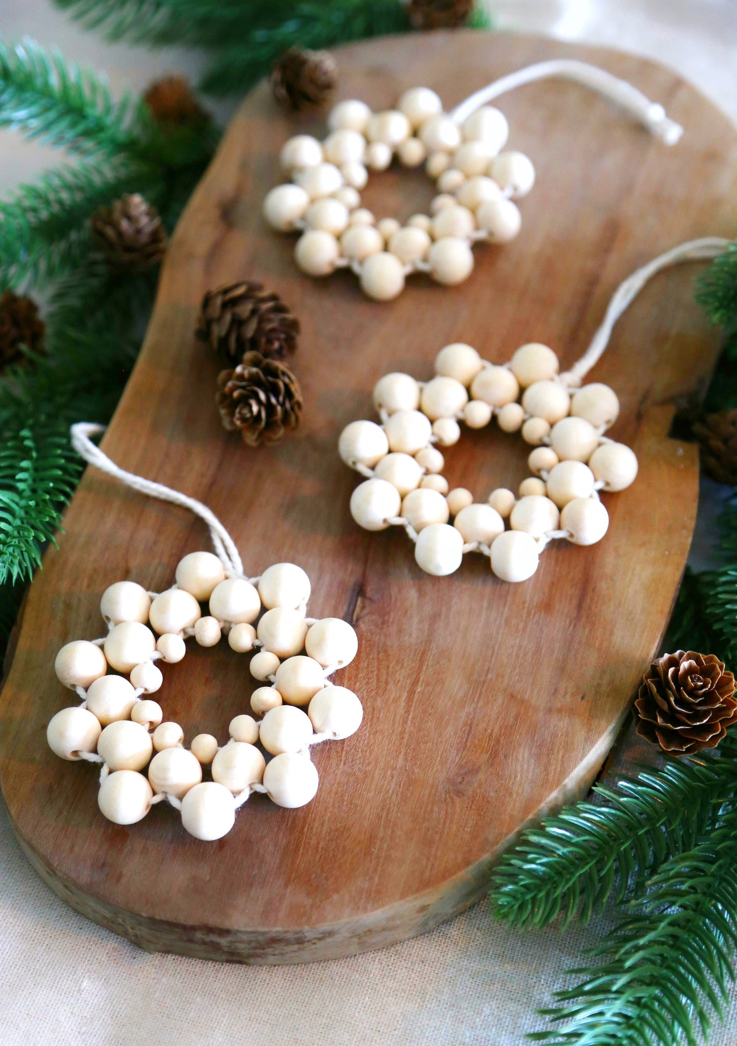 Weihnachtsschmuck Holzperlen-Stern