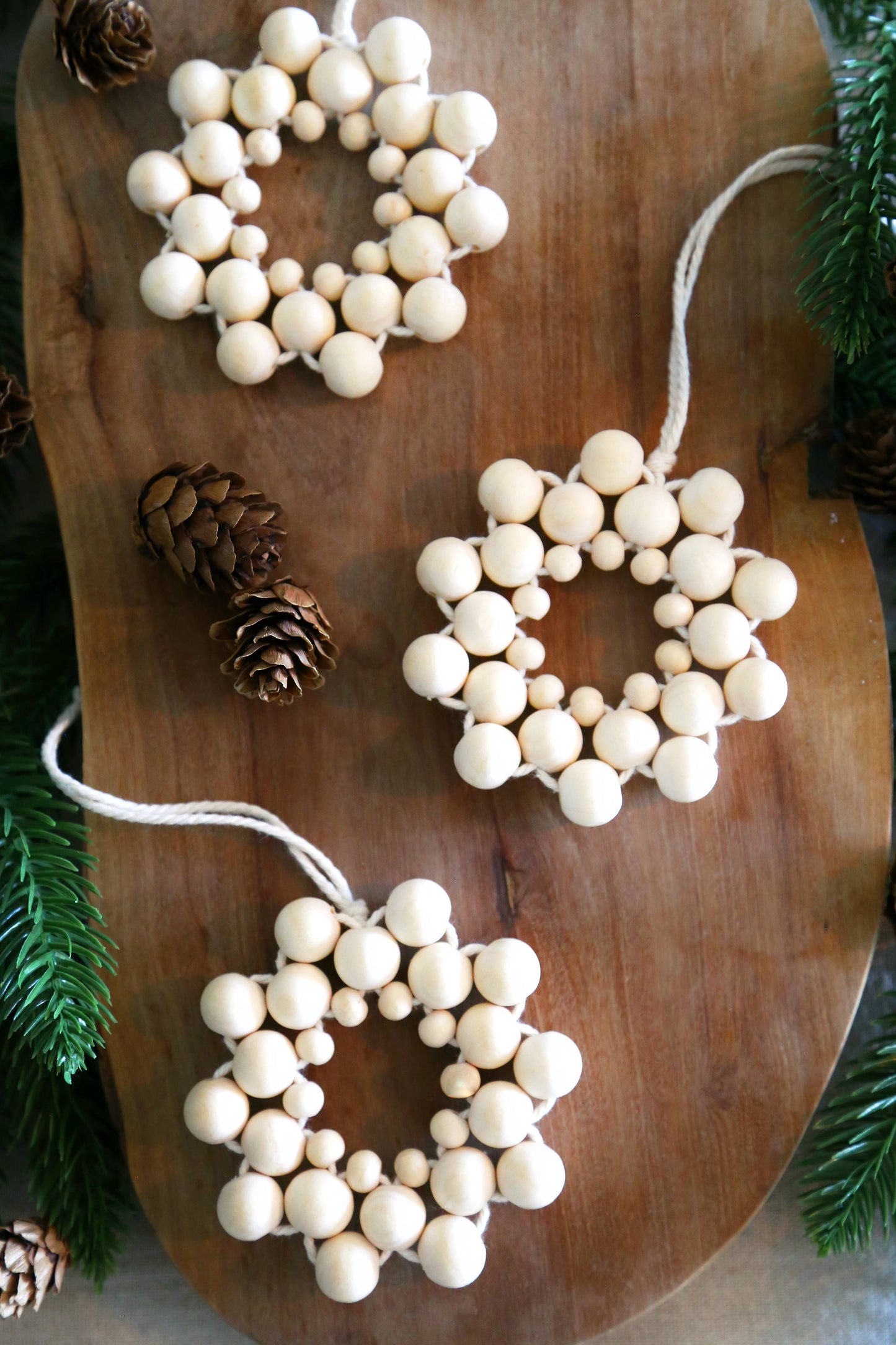 Weihnachtsschmuck Holzperlen-Stern