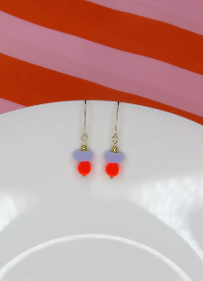 Color Treats Ohrringe neon flieder mit gold filled Elementen