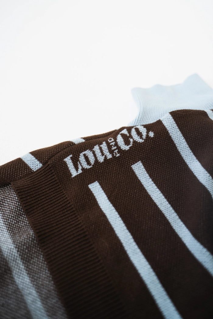 gestrickter Hundepullover mit Streifen