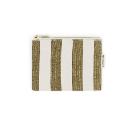 Pouch MARIE gestreift Olivgrün/Greige