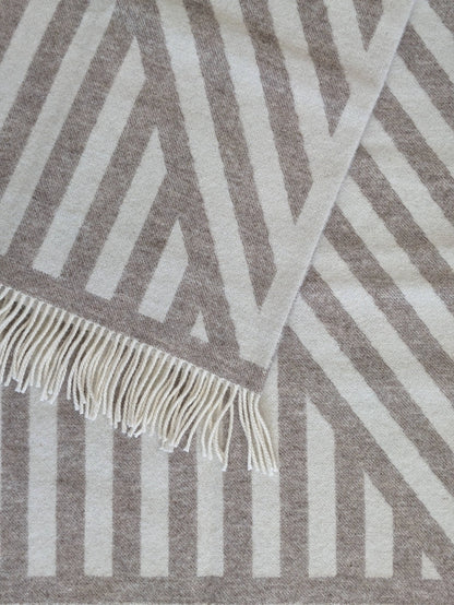 Wolldecke/Kuscheldecke FRANK Limestone/Off white