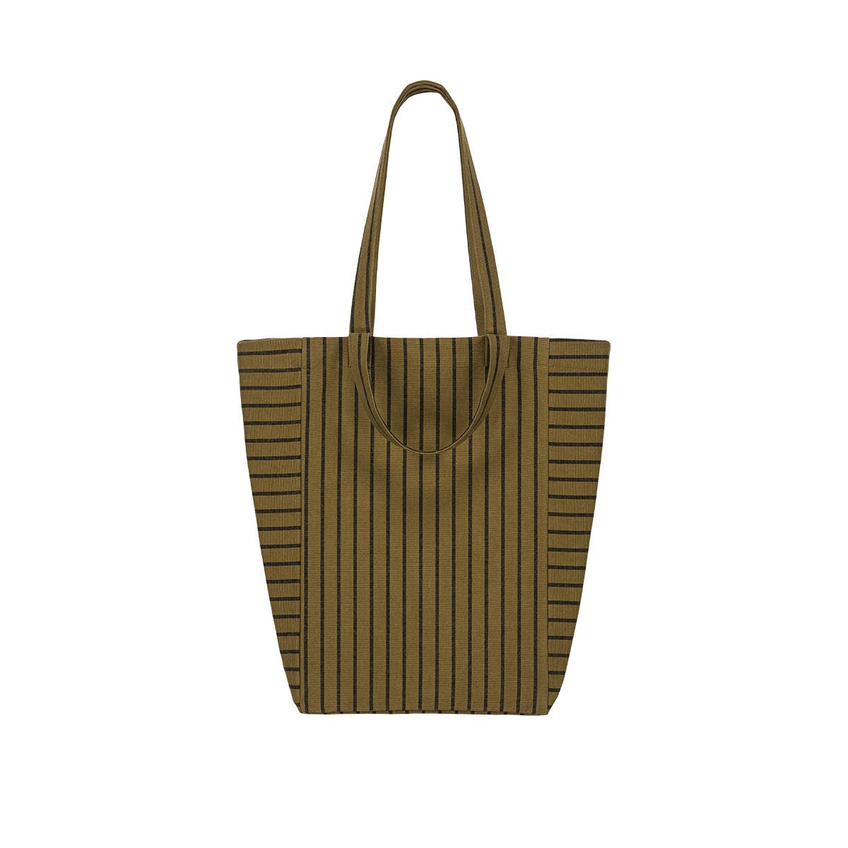 Baumwoll-Shopper ELISABETH im Tennis-Design in Schwarz/Oliv