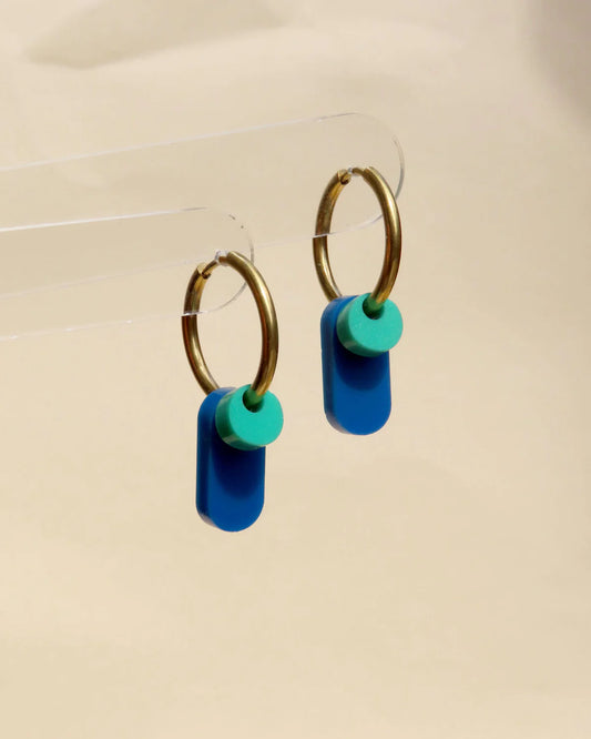 Dopamine Colors Creolen in Blau und Türkis