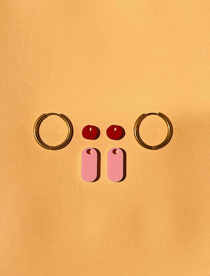 Dopamine Colors Creolen in Rosa/Rot