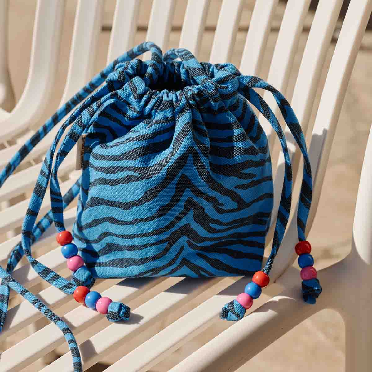 Mini-Tasche BILLIE in Zebraprint Blau