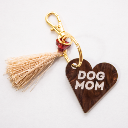 Schlüsselanhänger DOG MOM | Braun