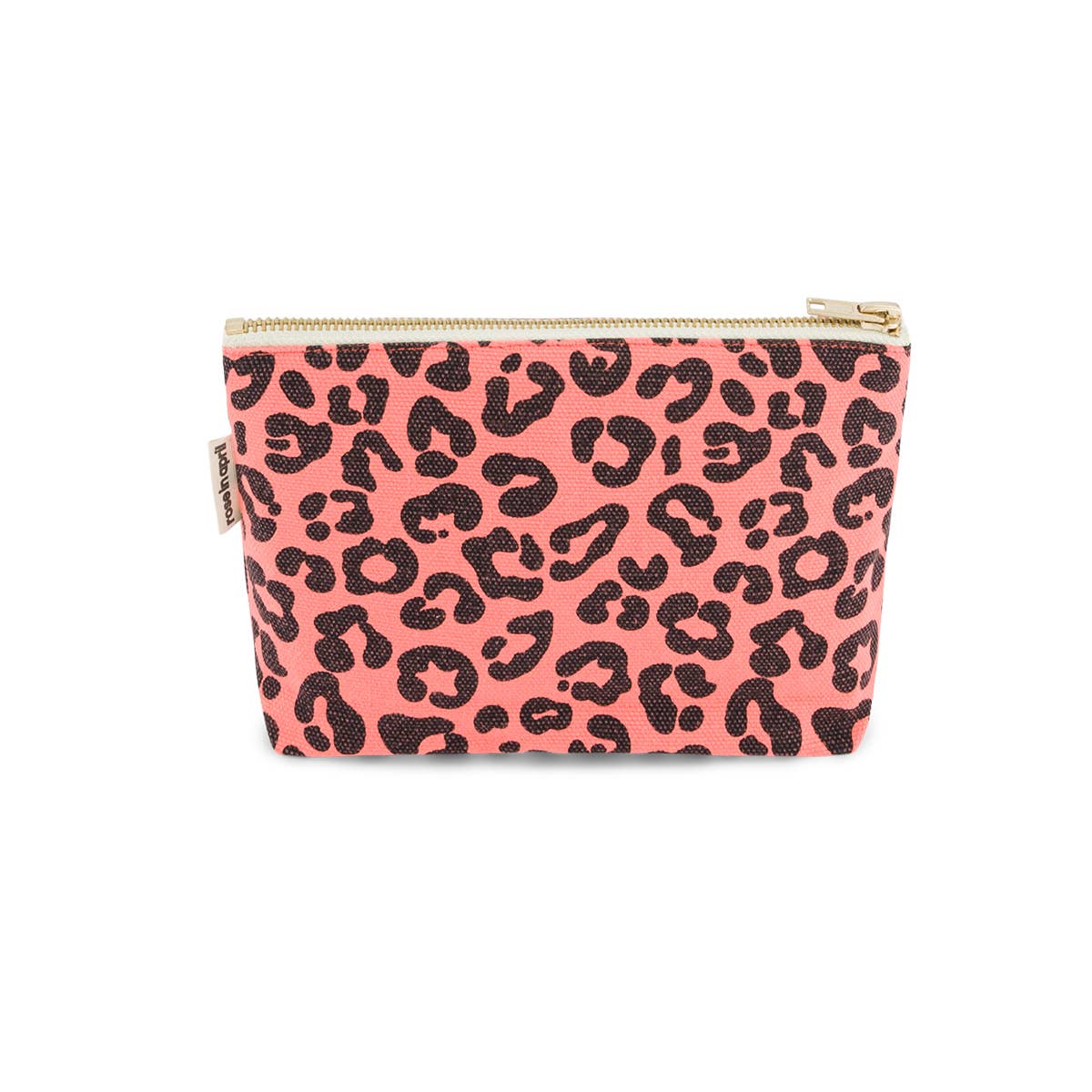 Kosmetiktasche SOFIA in Koralle mit Leoprint